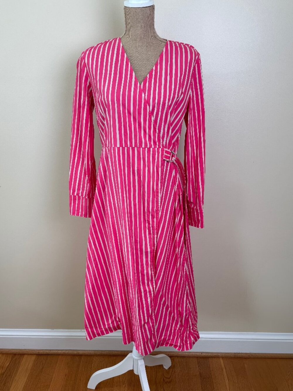 Marimekko Hyöky Piccolo Wrap Dress | Size 42 | Cotton Poplin | Finnish Design Ic